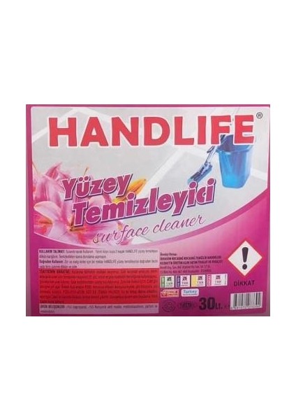 Hantlıfe Yüzey Temizleyici Musluk Çıkışlı Bidon 30 kg