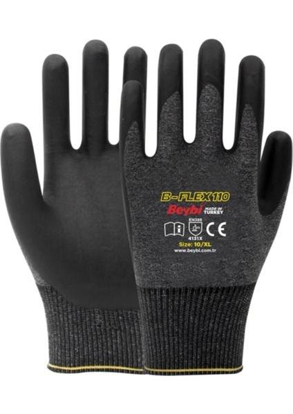 B-FLEX110 Likralı Nitril Eldiven Iş Eldiveni 12 Çift