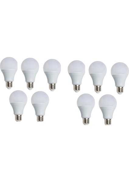 LED Ampül 9 W Beyaz Işık 10 Adet