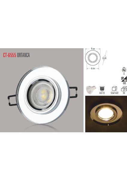 CT-6555 Ortanca Cam Spot(Ampulsuz) Cata fiyatları