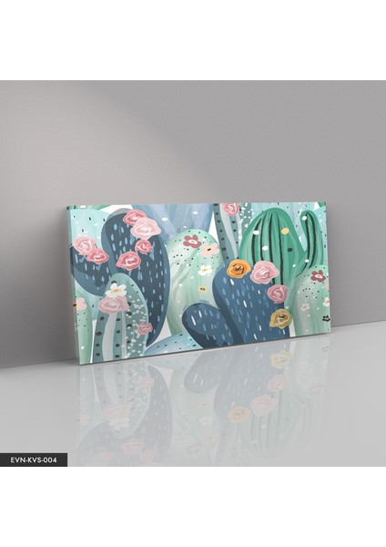 Çiçekli Kaktüs Kanvas - Canvas Tablo fiyatları