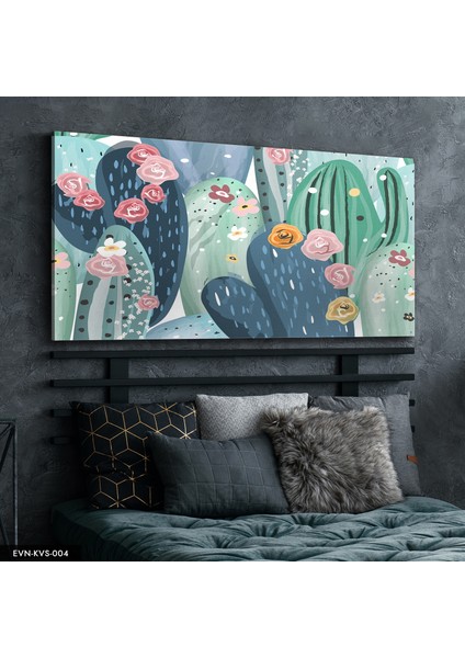 Çiçekli Kaktüs Kanvas - Canvas Tablo indirimleri