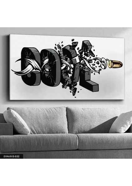 Yazıyı Delen Kurşun Kanvas - Canvas Tablo