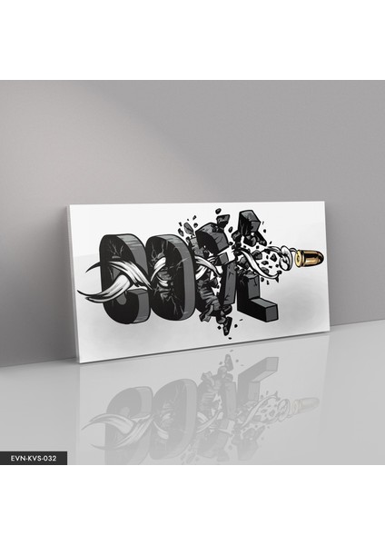 Yazıyı Delen Kurşun Kanvas - Canvas Tablo fiyatları