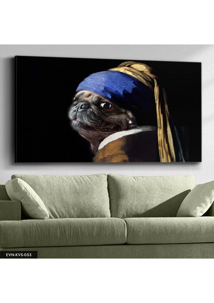 Inci Küpeli Köpek Kanvas - Canvas Tablo