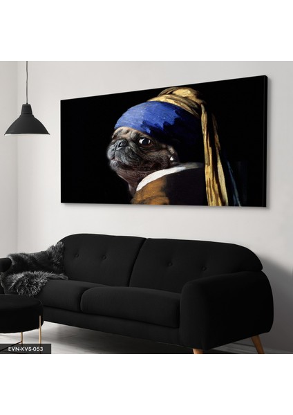 Inci Küpeli Köpek Kanvas - Canvas Tablo modelleri