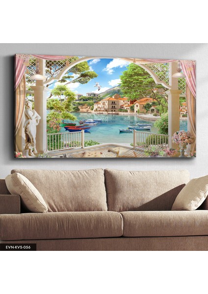 Doğa ve Sandallar Kanvas - Canvas Tablo