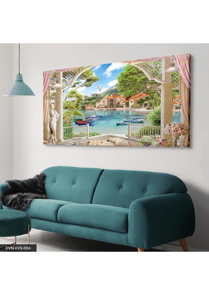 Doğa ve Sandallar Kanvas - Canvas Tablo modelleri