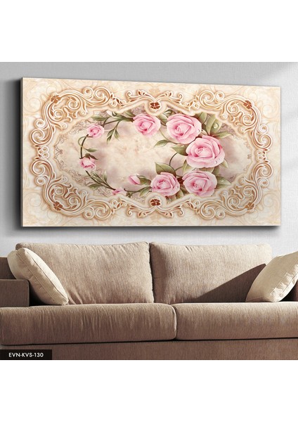 Pembe Gül Kanvas - Canvas Tablo