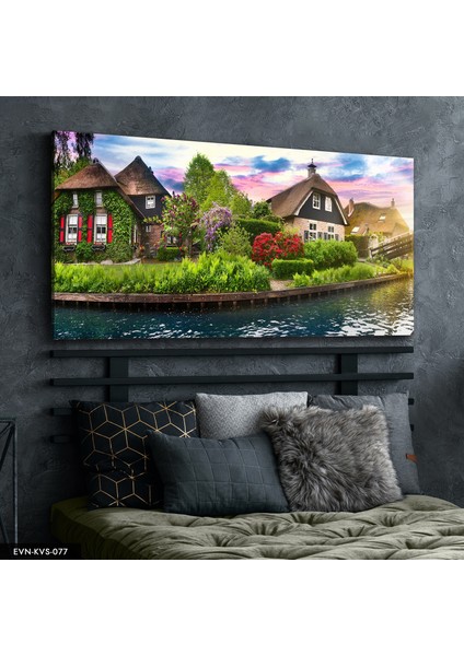 Doğa ve Evler Kanvas - Canvas Tablo indirimleri