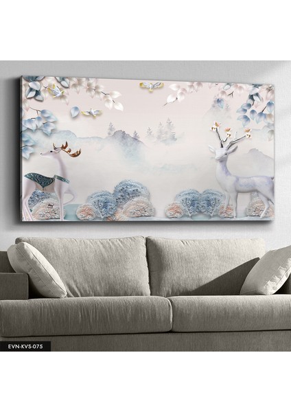 Altın Boynuzlu Geyik Kanvas - Canvas Tablo