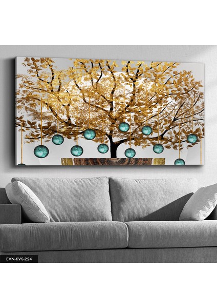 Gold Ağaç Kanvas - Canvas Tablo