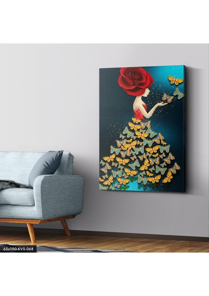 Kelebek Kadın Kanvas - Canvas Tablo