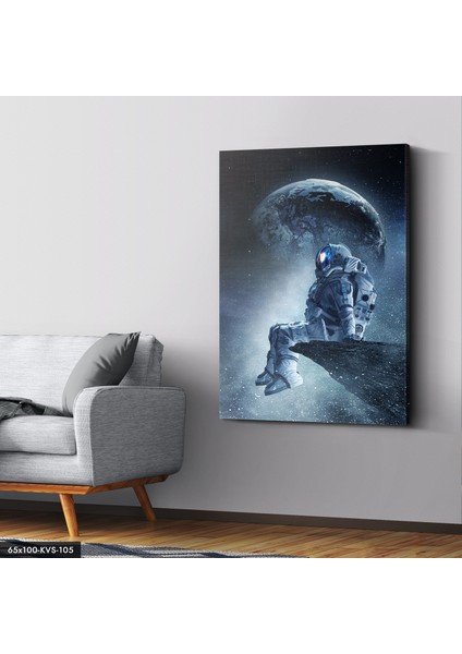 Astronot Ay Manzarası Kanvas - Canvas Tablo