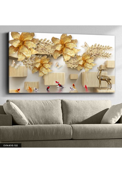 Altın Çiçek Kanvas - Canvas Tablo