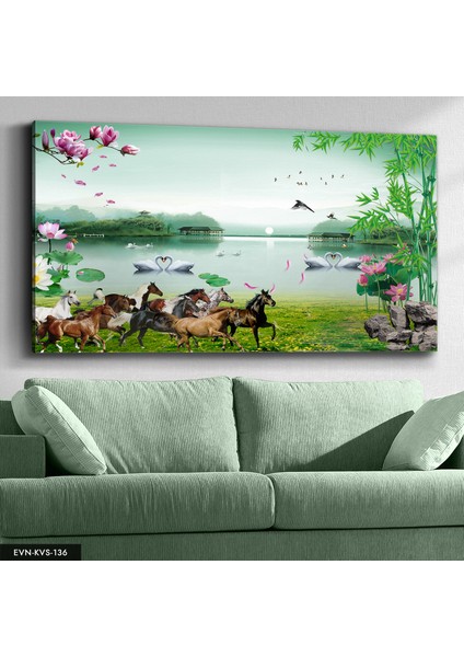 Doğadaki Atlar Kanvas - Canvas Tablo