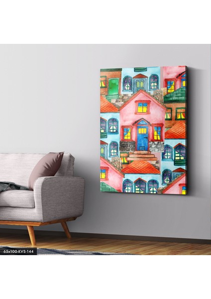 Renkli Evler Kanvas - Canvas Tablo