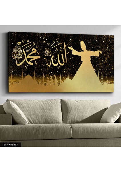 Semazen Allah Muhammed Kanvas - Canvas Tablo