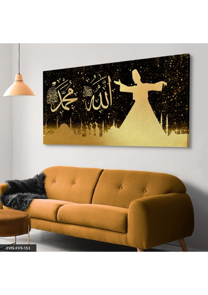 Semazen Allah Muhammed Kanvas - Canvas Tablo