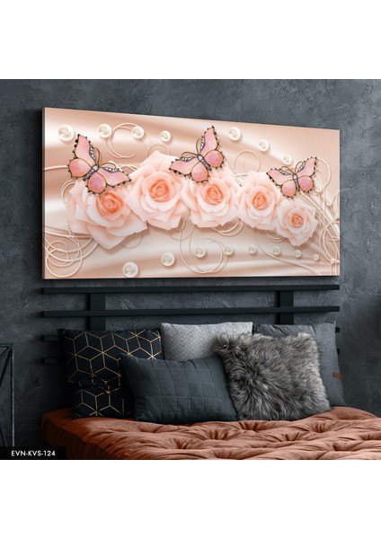 Pembe Kelebekler Kanvas - Canvas Tablo