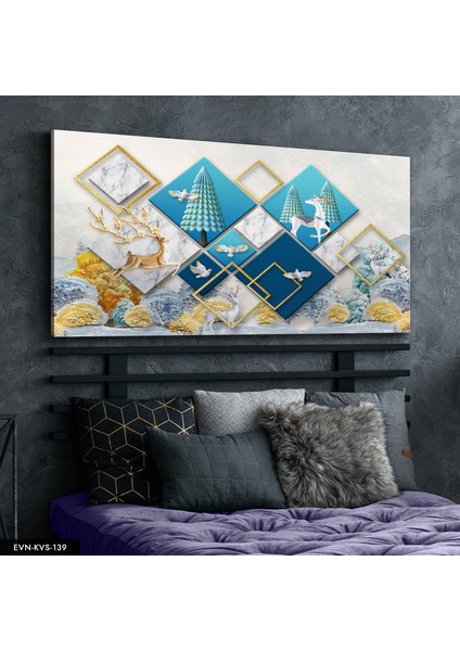 Altın Boynuzlu Geyik Kanvas - Canvas Tablo indirimleri
