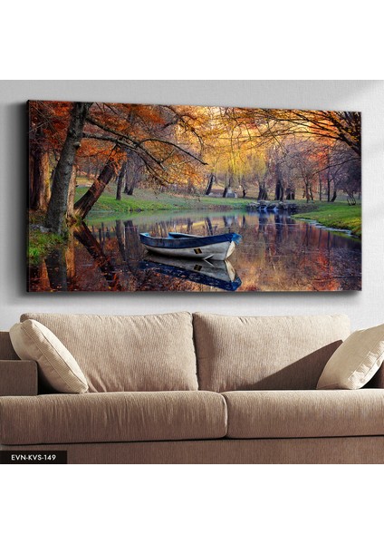 Kayık Manzaralı Kanvas - Canvas Tablo