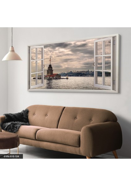 Kız Kulesine Açılan Pencere Kanvas - Canvas Tablo