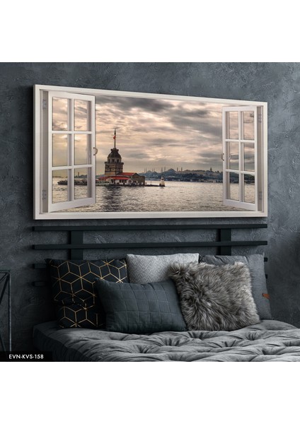 Kız Kulesine Açılan Pencere Kanvas - Canvas Tablo