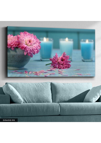 Mum ve Çiçek Kanvas - Canvas Tablo