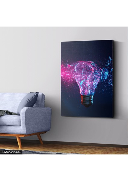 Renkli Ampul Kanvas - Canvas Tablo