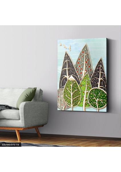 Ağaçlar Soyut Sanat Kanvas - Canvas Tablo