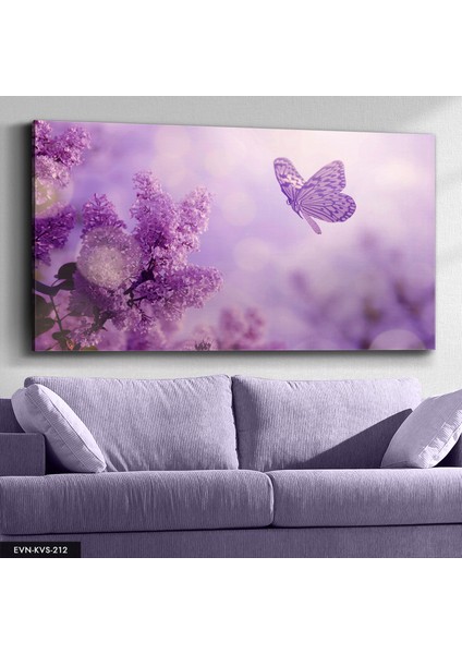 Mor Kelebek Kanvas - Canvas Tablo