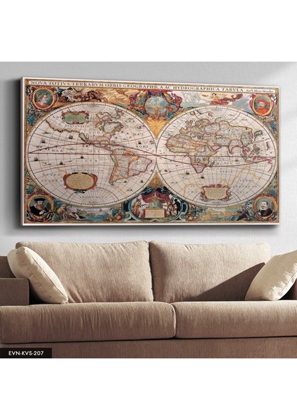 Dünya Haritası Kanvas - Canvas Tablo