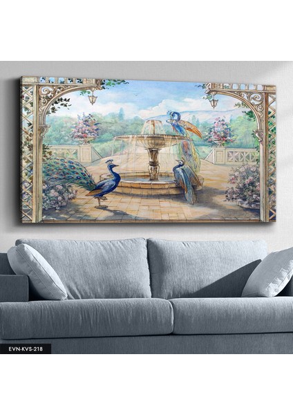 Doğa Manzarası Çizim Kanvas - Canvas Tablo