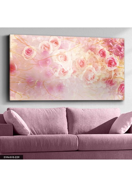 Pembe Çiçekler Kanvas - Canvas Tablo