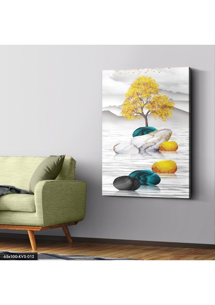 Soyut Ağaç Taşlar Kanvas - Canvas Tablo