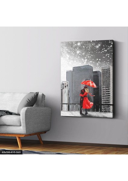 Şemşiye Altında Sevgili Kanvas - Canvas Tablo