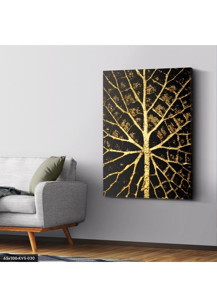 Gold Yaprak Kanvas - Canvas Tablo