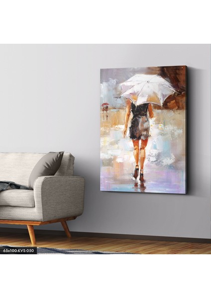 Şemsiyeli Kadın Kanvas - Canvas Tablo