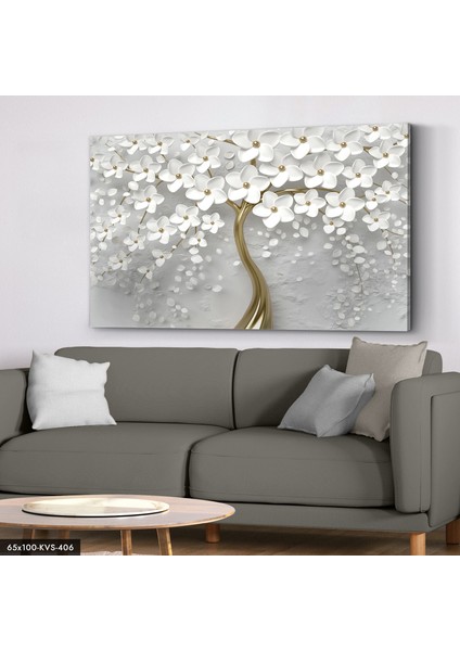 Incili Gold Ağaç Kanvas - Canvas Tablo