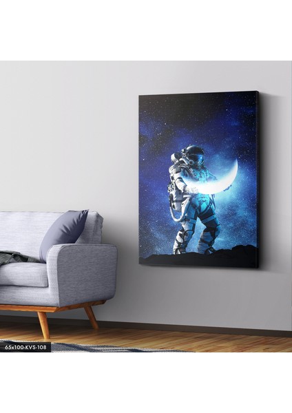 Astronot Ay Kanvas - Canvas Tablo