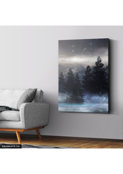 Yıldızlı Gece Kanvas - Canvas Tablo