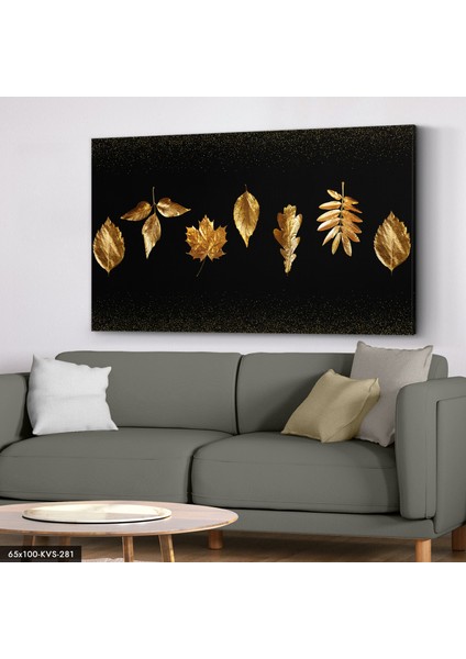 Gold Yapraklar Kanvas - Canvas Tablo