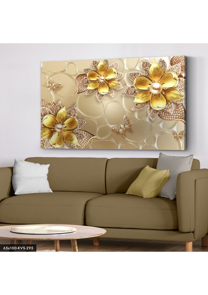 Gold Yapraklar Kanvas - Canvas Tablo
