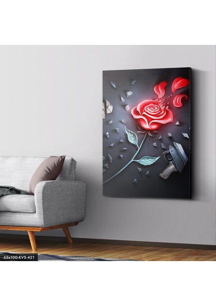 Kırık Gül Kanvas - Canvas Tablo
