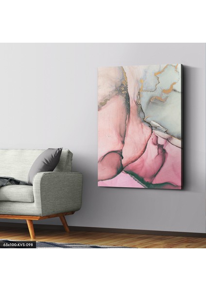 Pembe Soyut Kanvas - Canvas Tablo