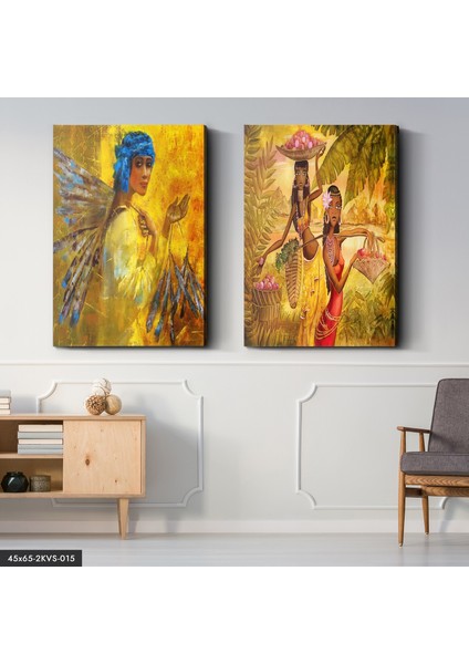 Egzotik Kadınlar 2 Parça Kanvas - Canvas Tablo