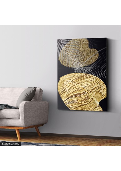 Gold Yaprak Kanvas - Canvas Tablo