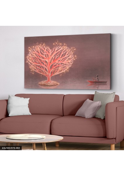 Kalp Ağaç Kanvas - Canvas Tablo
