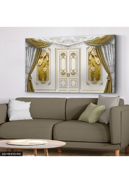 Gold Tavus Kuşu Kanvas - Canvas Tablo